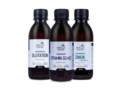 <img src="obrázok" alt="Adelle Davis Set na podporu vitality - D3+K2/ZINOK/Glutation">
