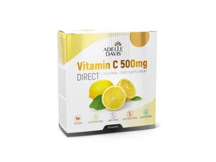 <img src="obrázok.jpg" alt="Adelle Davis - Vitamin C 500mg DIRECT, lipozomálny doplnok výživy, 30 sáčkov">